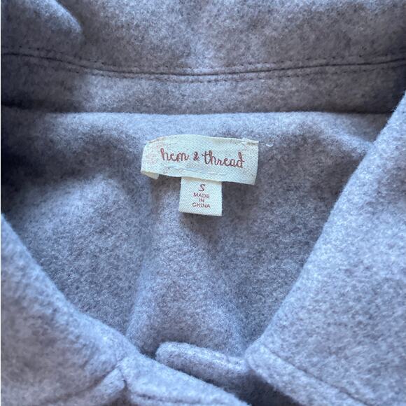 Hem & Thread Flannel Fleece Shirt Button Front Jacket Colorblock‎ Womens Small - Picture 6 of 6